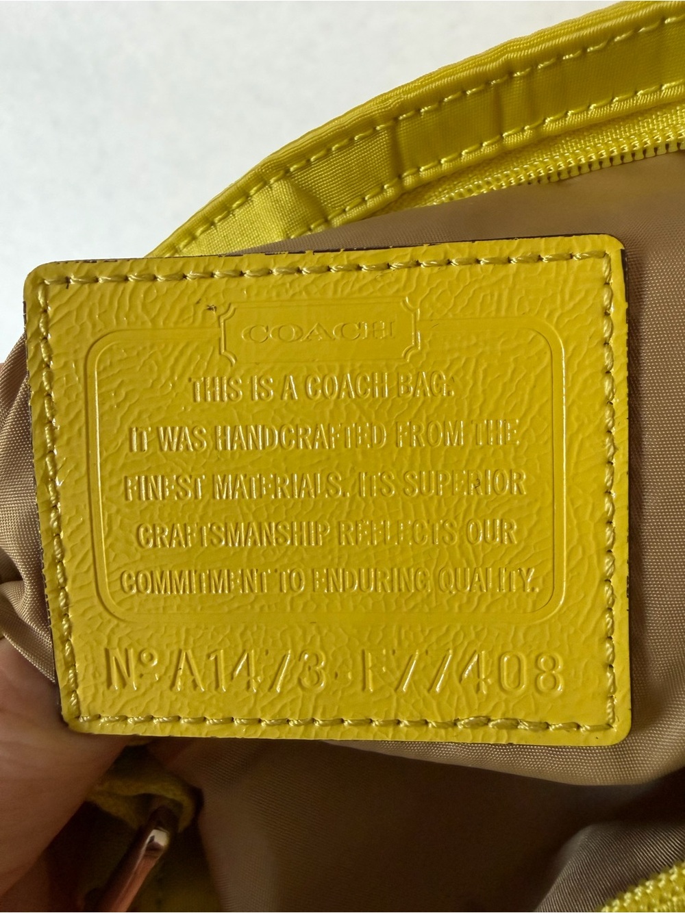 Coach Signature Nylon Crossbody Bag Bright Yellow A1483-F77408 - Picture 2 of 5